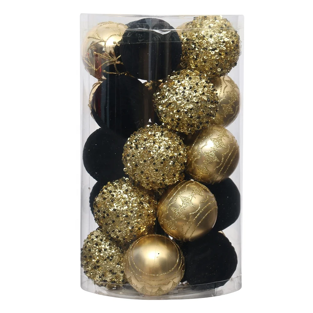 New Arrival 6cm 25pcs per PVC tube PS Material Christmas Ball Hanging Ornaments Decorations Bola de navidad