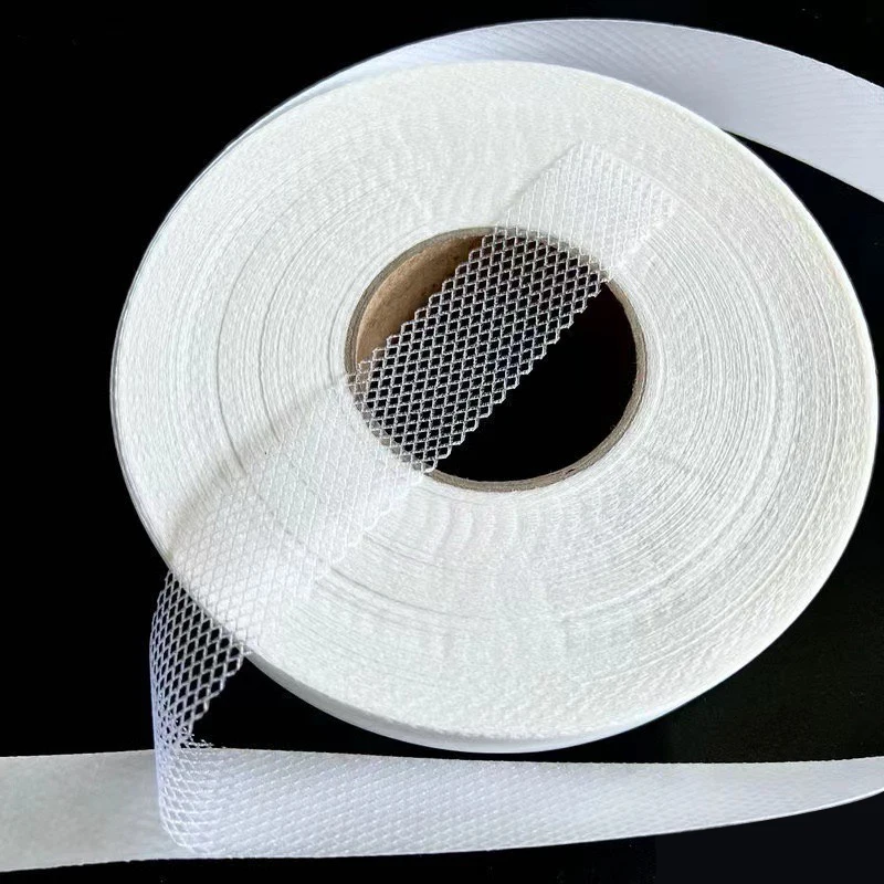 Waterproof Fusible Iron-On Hemming Tape Double-Sided Interlining Adhesive Fabric Hot Melt Mesh Roll for Curtains & Crafts