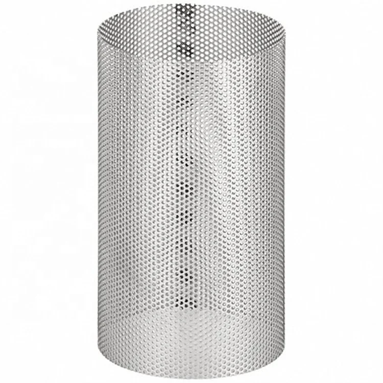 SS 304 Stainless Steel Round Perforated Metal Mesh Filter Element Tube