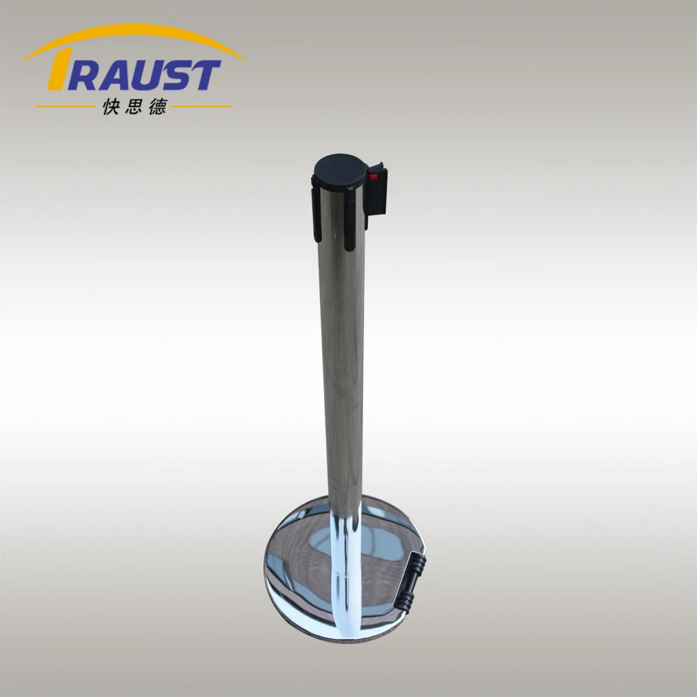 Traust museum station theater custom line stainless steel q manager queue stand barrier post stanchions rope product for sale