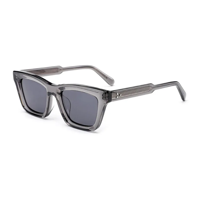 Unisex Sun glasses Classic Vintage Thick Frame Square acetate Sunglasses with Polarized Lens