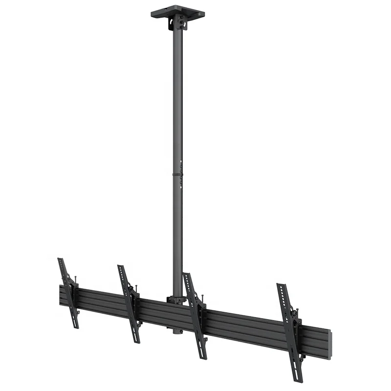Simple Installation Black Tilt Dual Ceiling TV Bracket LCD TV Mount 55 inch 65 inch VESA 600x400