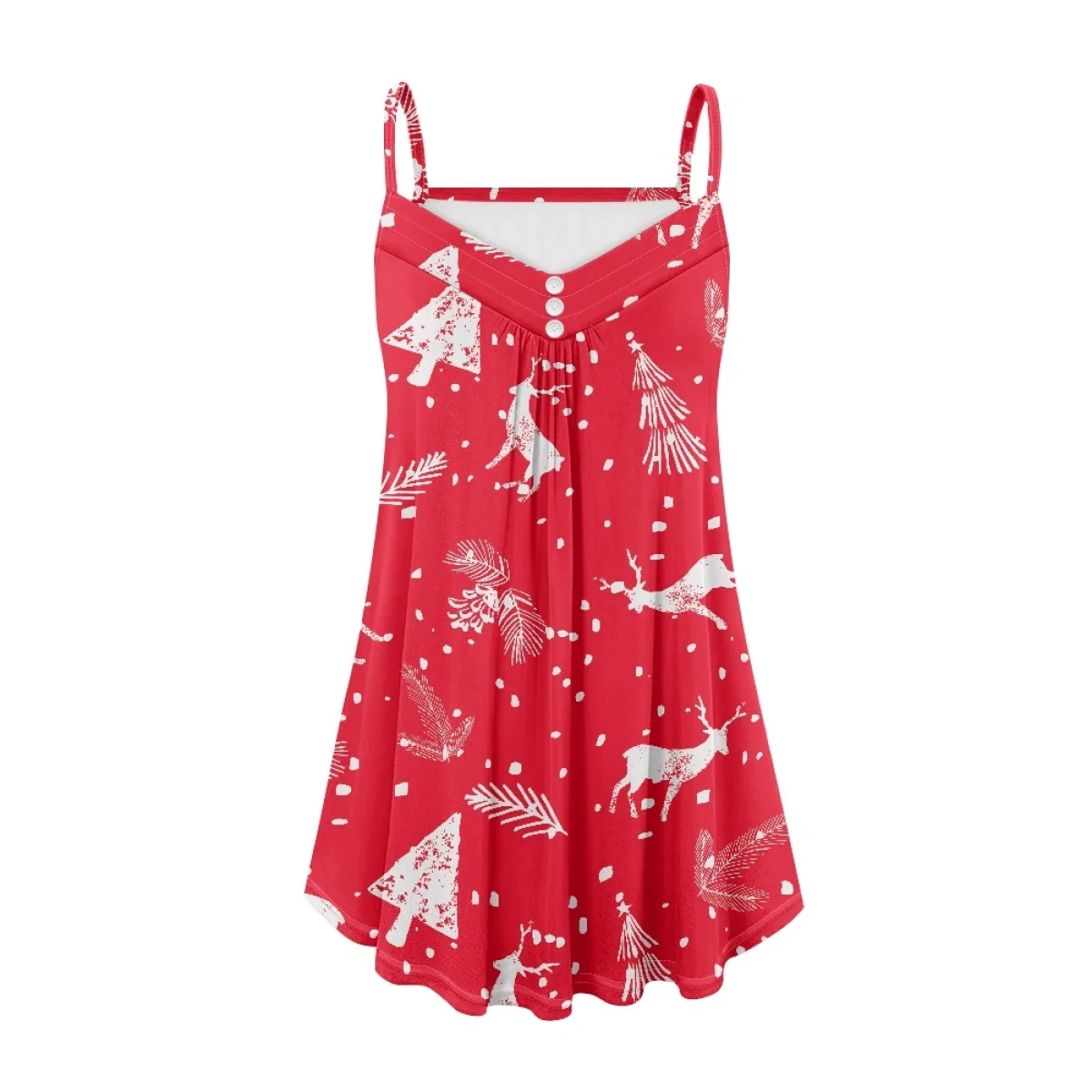 Popular Sexy Girl Hot Sale Womens Halter Slip Dress Cover Up Print On Demand Christmas Loose Elk Christmas tree Casual Sundress