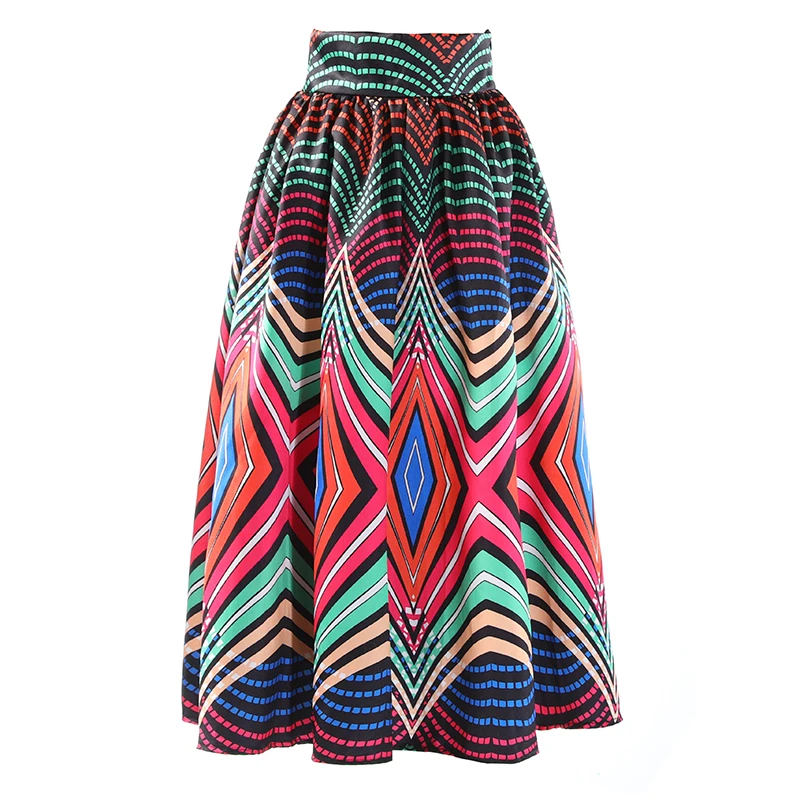 2023 ruched african print midi womens skirts skirts plus size elegant Knit skirt