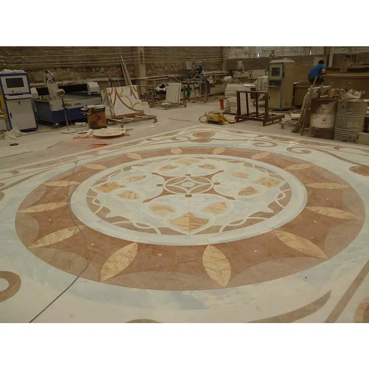 Waterjet Medalion Floor Tiles Square Parquet Marble Mosaics Villa Hall Decoration Graphic Design Available