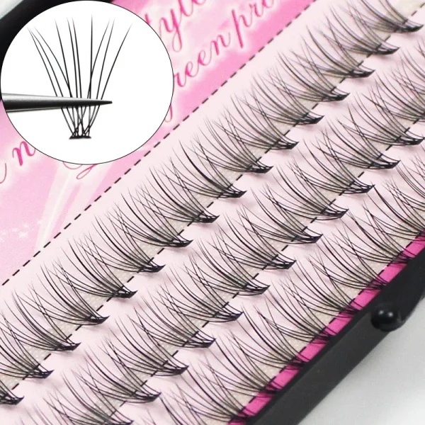 10P Individual Eyelashes Hot Sale 10D Lashes Hand Made Synthetic Hair Lashes Extensions Natural Cluster Lashes Wholesale