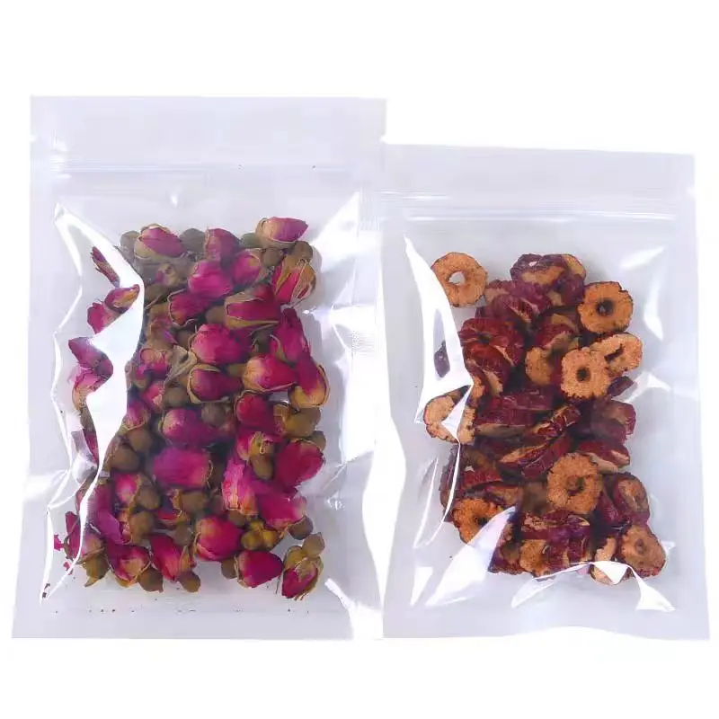 Resealable Clear Self Seal 3 Side Seal Holographic Ziplock Bag Doypack Transparent Plastic Snack Food Packing Bag With Zipper