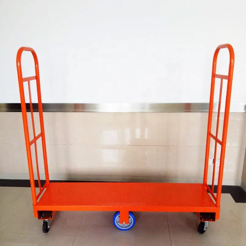 Industrial warehouse heavy duty u-boat platform truck trolley cart with six wheels