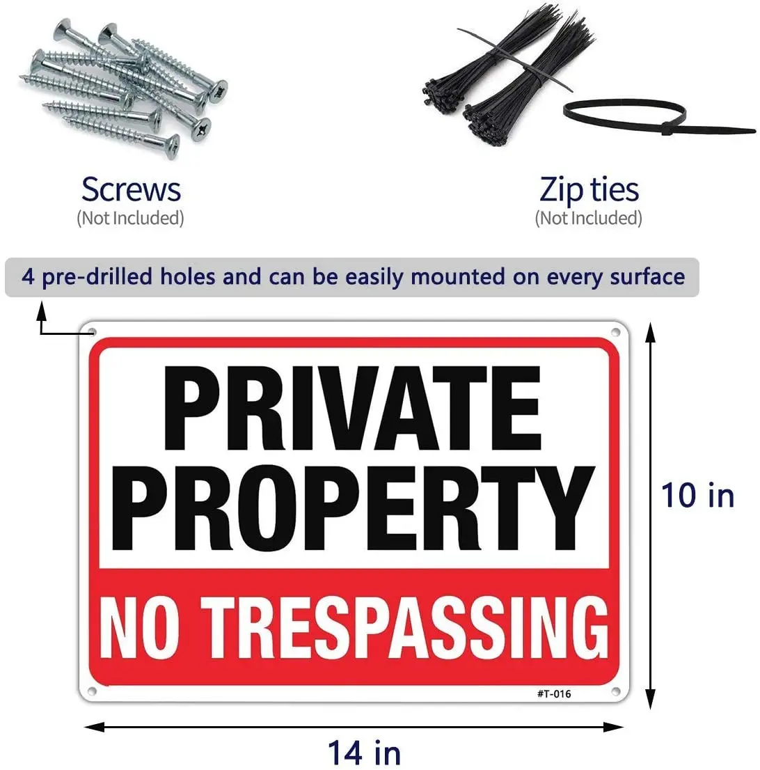 Private Property No Trespassing, Violators Prosecuted Sign 12x18 Inches, 3M EGP Reflective .063 Aluminum, Indoor/Outdoor