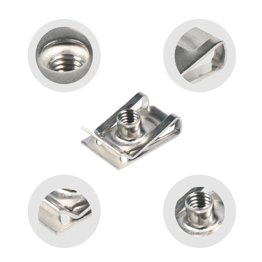 JM Brand M4 M5 M6 M8 M10 Stainless Steel U Clip Nuts Spring U Clip Nuts