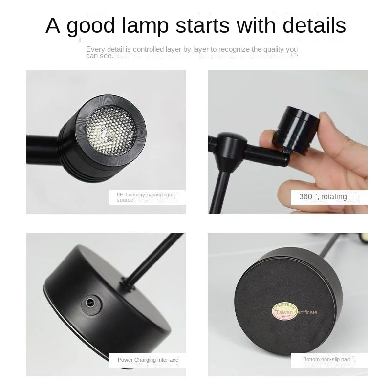 atmosphere table quiet desk lamp creative personality small night lamp high pole card holder charging bar lamp