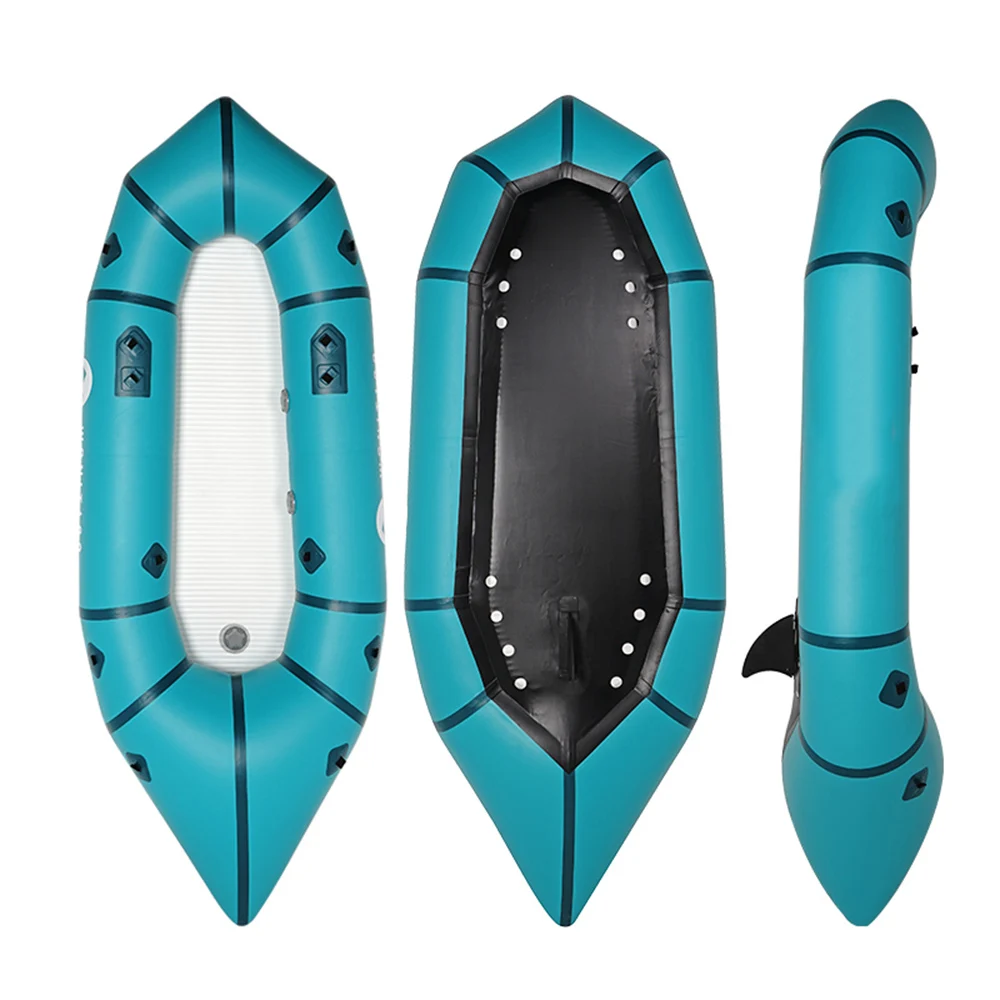 Durable 0.7mm 1000d pvc inflatable whitewater packraft white water river raft for with 5cm drop stitch floor
