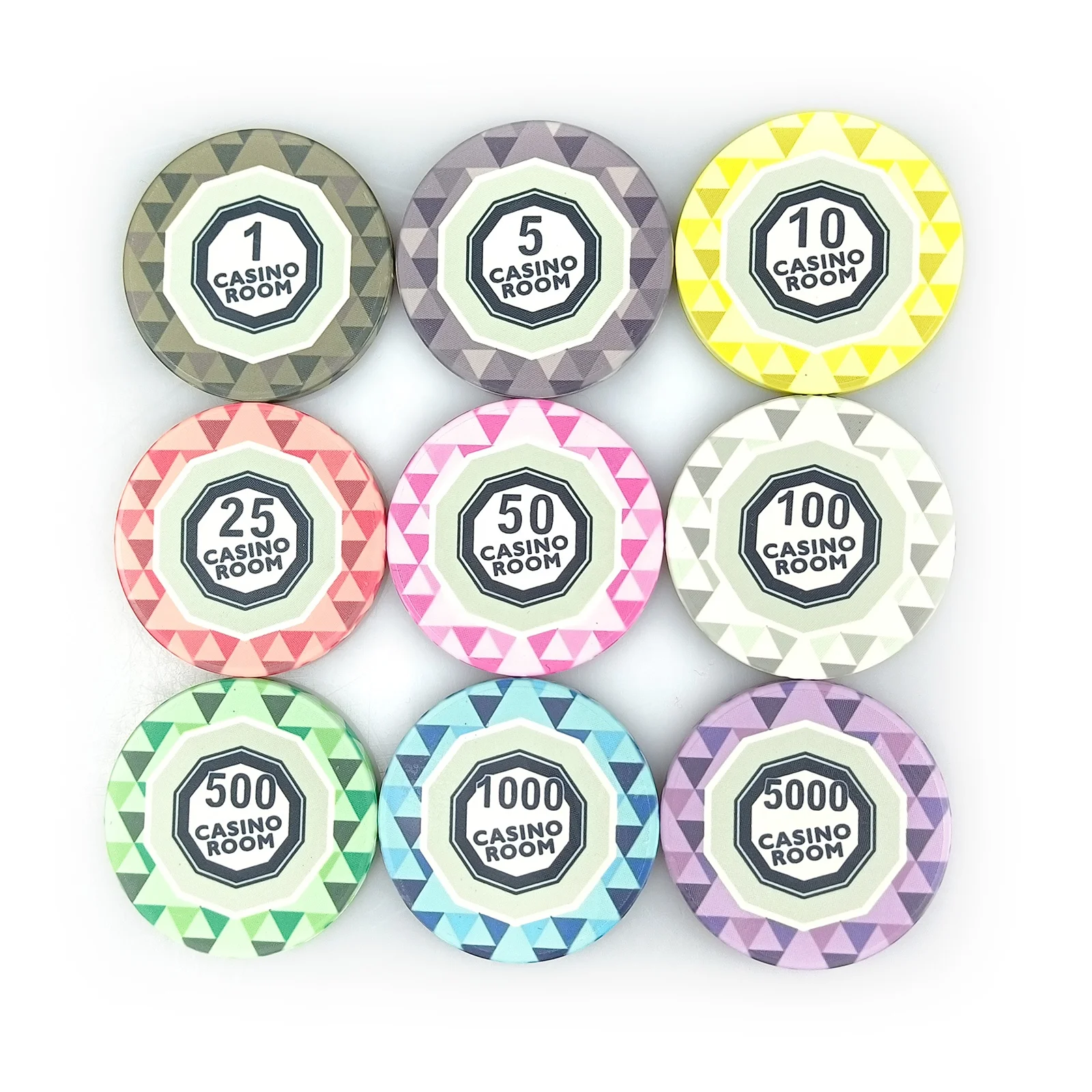 Personalised custom poker chips ceramic 12g 43mm football with white ring fichas de poker low moq for casino grade game playing