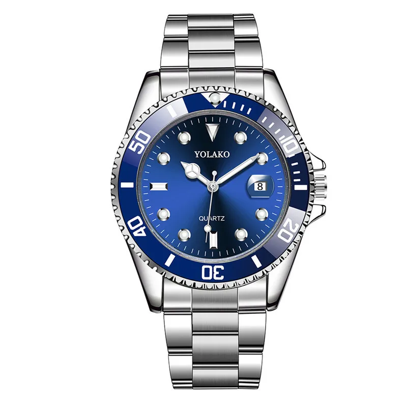 WJ-9791 Custom LOGO High Quality Calendar Quartz Man Wristwatch Gold Stainless Steel Belt Dive Luxury Watch Men
