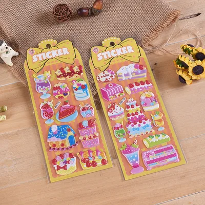 custom Kawaii puffy stickers Kindergarten Reward Anime Cartoon Foam 3D Bubble Stickers