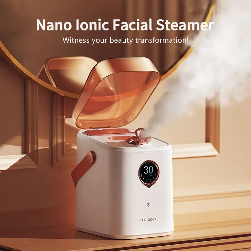 Private label home facial steamer hot cold therapy sauna spa ionic deep clean moisturizing vaporizador facial steamer