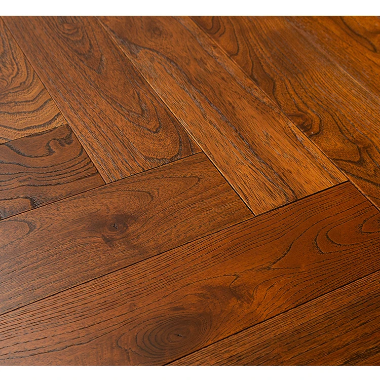 Solid Antique Hand Scraped Asian Teak Parquet Flooring