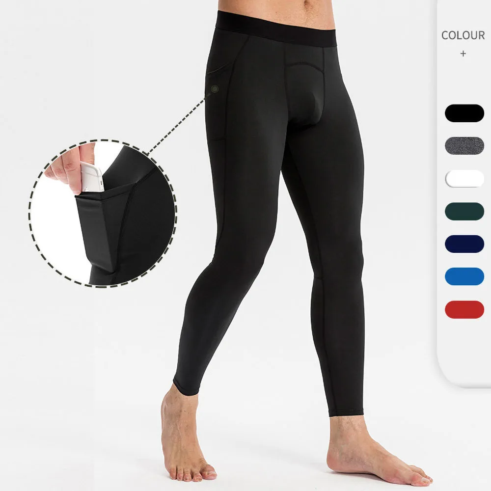 Breathable leggings custom design anti cellulite yoga pants compression sport workout fitness gym seamless mens pocket leggings