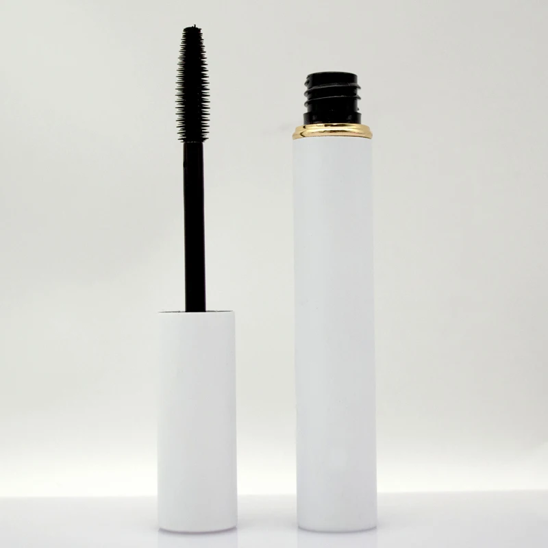 White Mascara Tube And Wand Applicator Cosmetic Bottle With Eyelashes Brush Empty