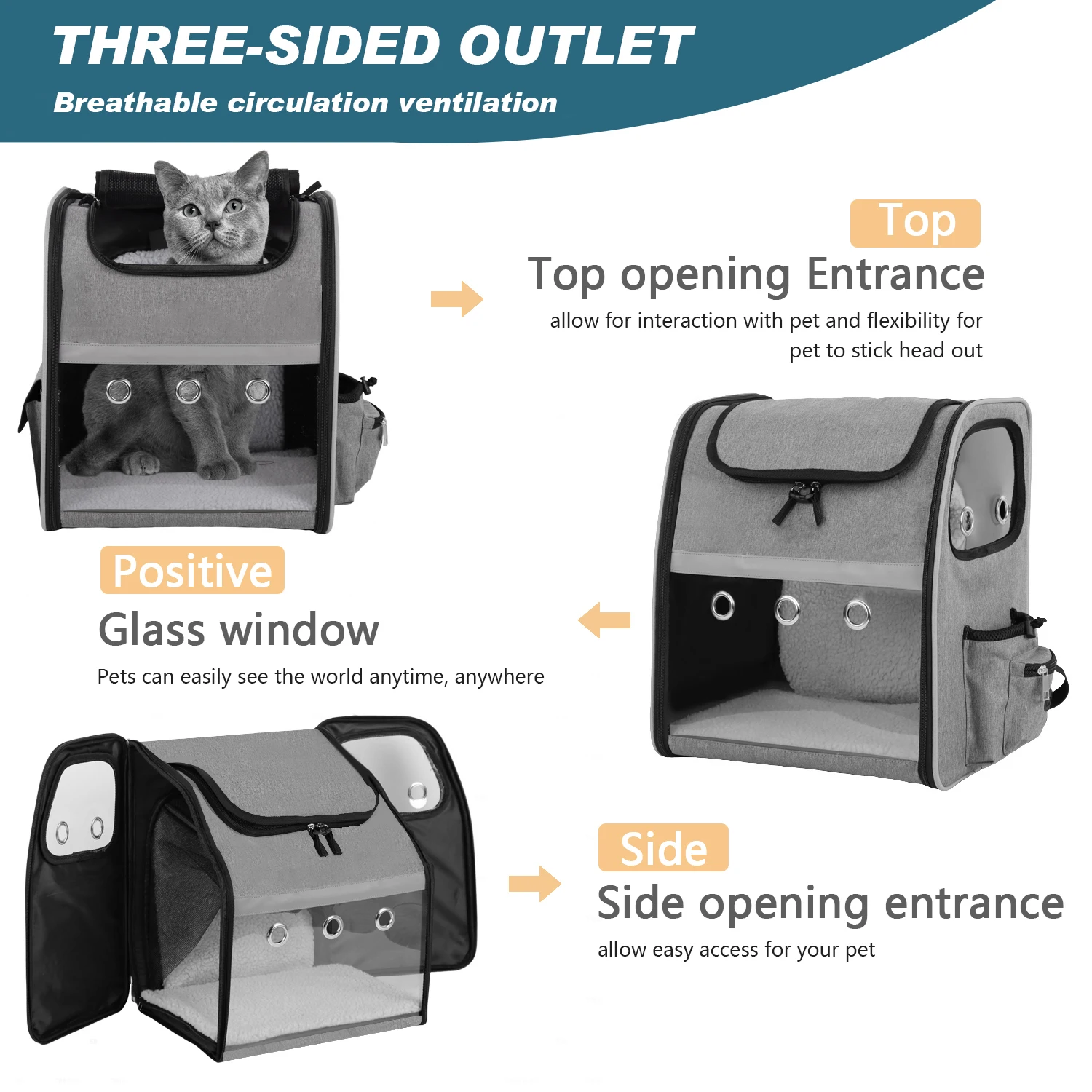 Fit up to 18 Lbs Pet Travel Bag Expandable Cat Pet Carrier Dog Backpack for Cats Dogs Small Animals