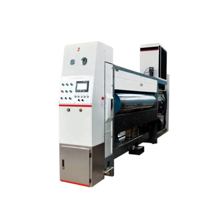 Fully Servo Model High Speed Carton Flexo Ink Four Colors Printing Dryer Slotting Die Cutting Vibration Stacker Machine