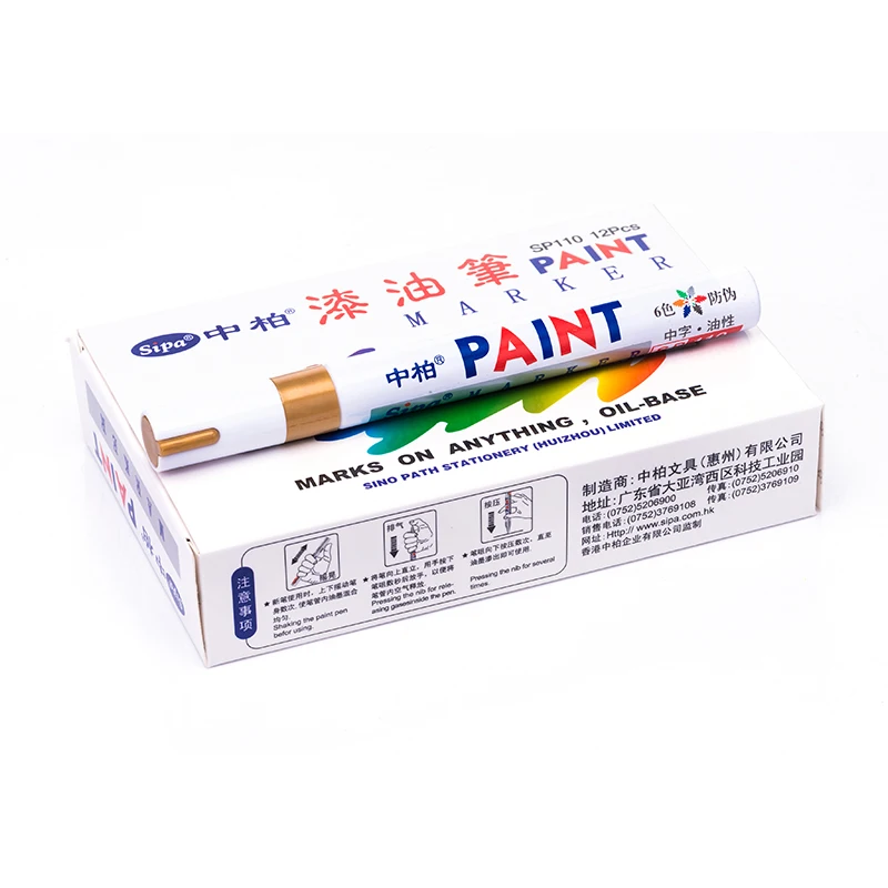 SIPA SP110 36 Colors Permanent Oil Based Paint Markers Medium Tip Quick Dry and Waterproof Paint Marker Pens
