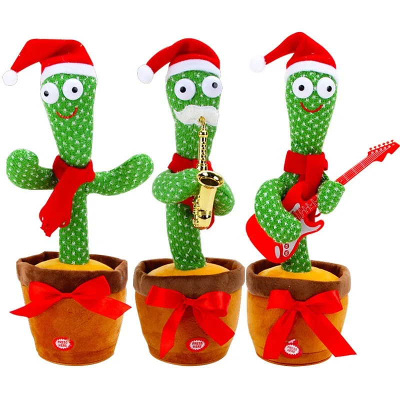 Dancing Cactus Funny Wriggle Doll Talking Game recording Talking Singing Music Twisting Dancing Cactus Plush Toy Doll