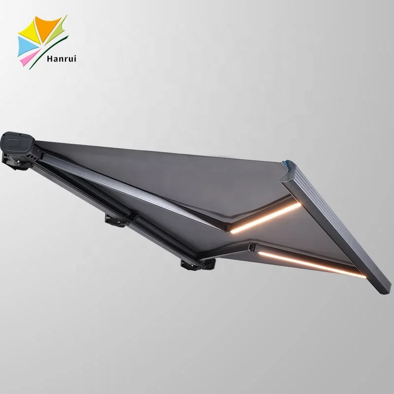sample purchase white or black frame awning retractable outdoor strong wind resistant motorized awning cassette for window door