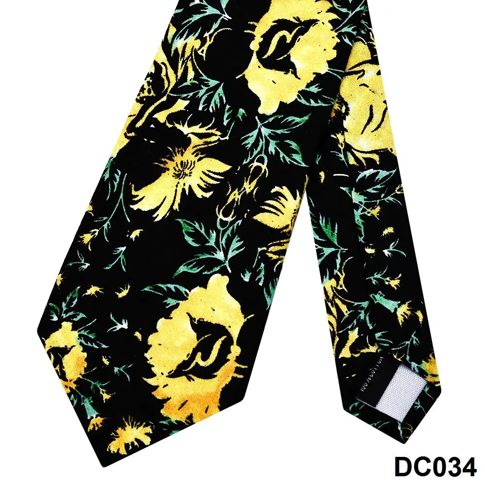 YiLi Custom Floral Flower Digital Screen Printing Handsome 100% Pure Corbata Ties for Men Cotton