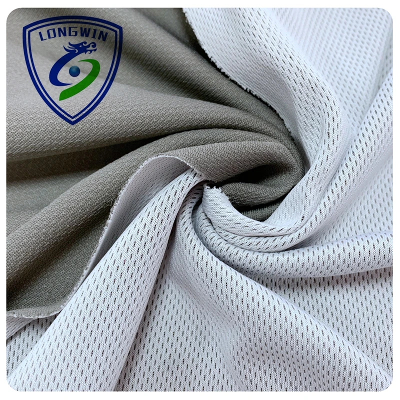 Coolmax cleancool moisture wicking quick-drying silver ion anti-bacteria poly bird eye mesh fabric  for T-shirt scarf garments