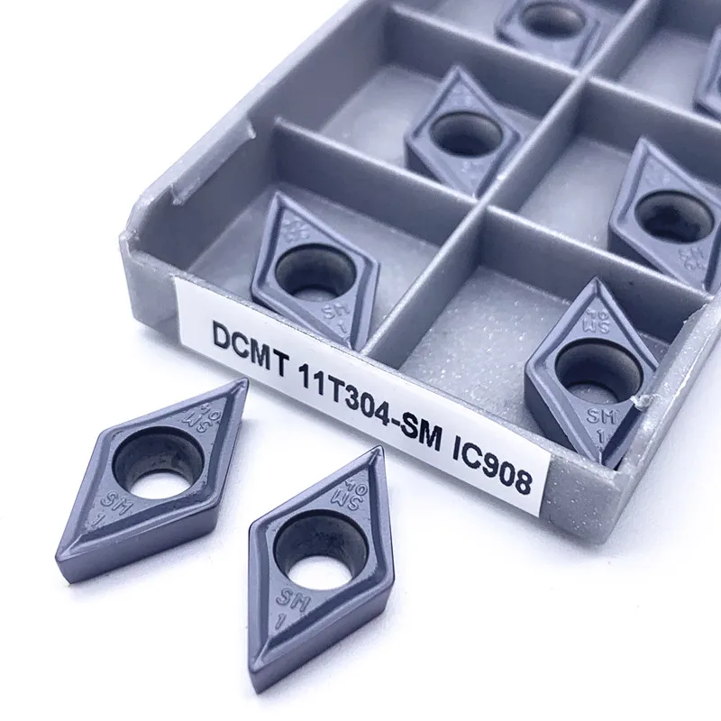 
DCMT11T304-SM IC907 IC908 Carbide Blade Internal Turning Tool Carbide Insert Turning Tool Lathe Turning Insert DCMT 11T304 