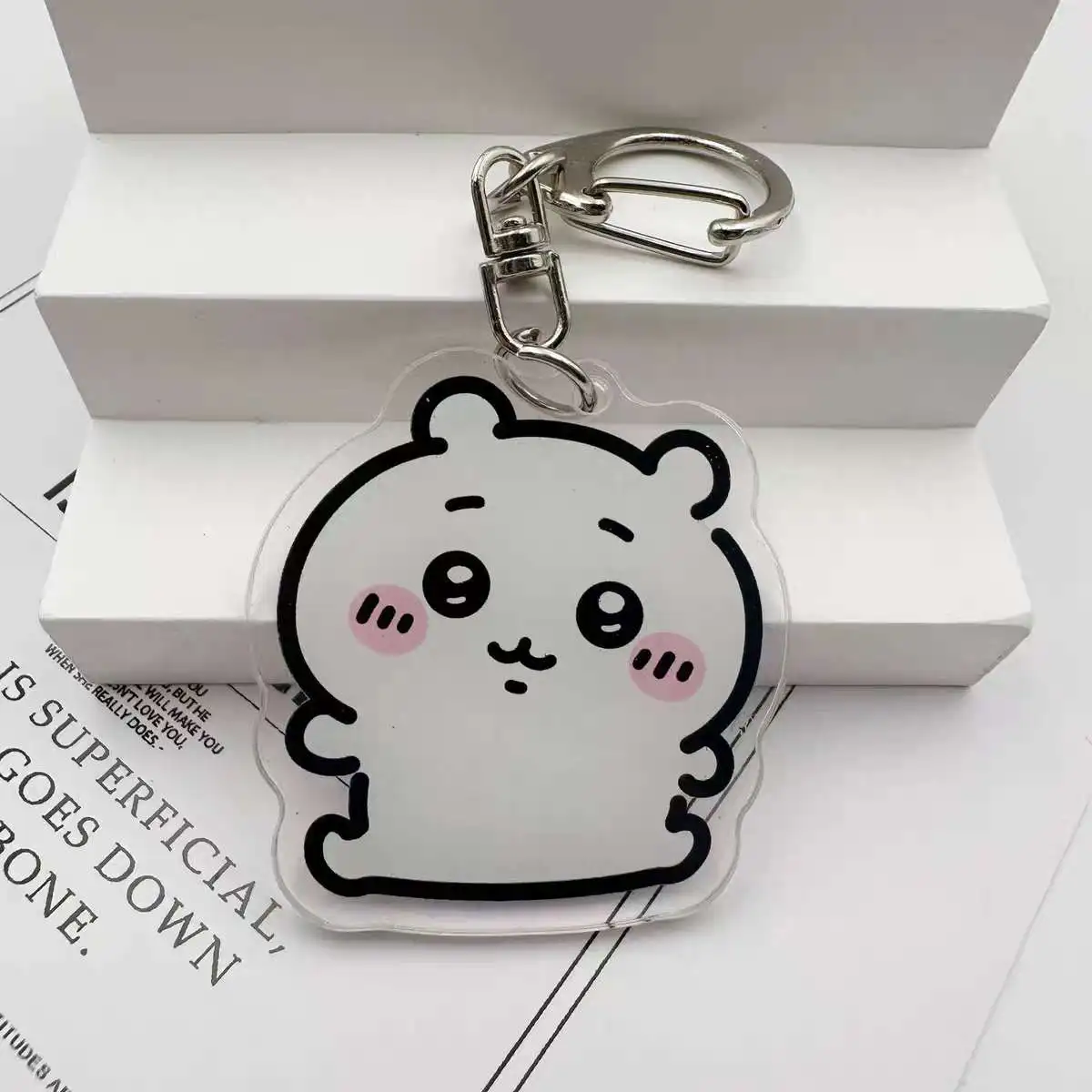 TLB Wholesale Personality Jewelry Keychain Custom Logo Uv Printed Acrylic Free Sample Transparent Cartoon Animation Key Chain