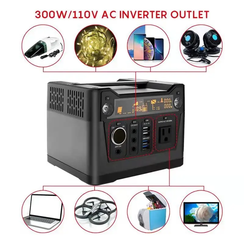 300W Solar Energy Storage Battery Pack 270Wh Emergency Power supply pure sine wave