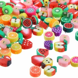 Colorful Flower Handmade Polymer Clay Beads 100pcs/bag Cartoon Animal Fruit Smiley Face Diy Polymer Clay Beads