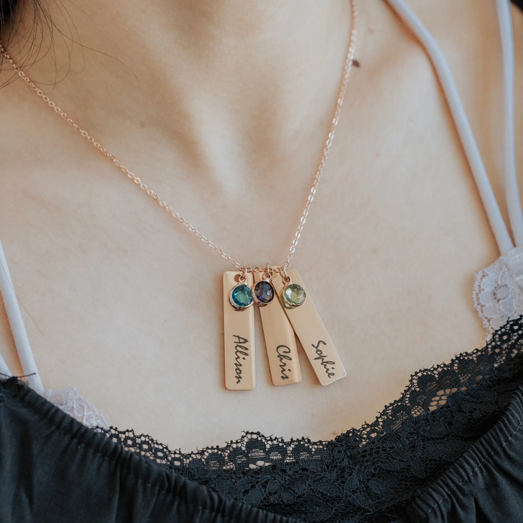 Handmade Gift Jewelry Necklace With Kids Names Child Birthstone Personalized Necklace for Grandma Custom Mom Gifts From Children