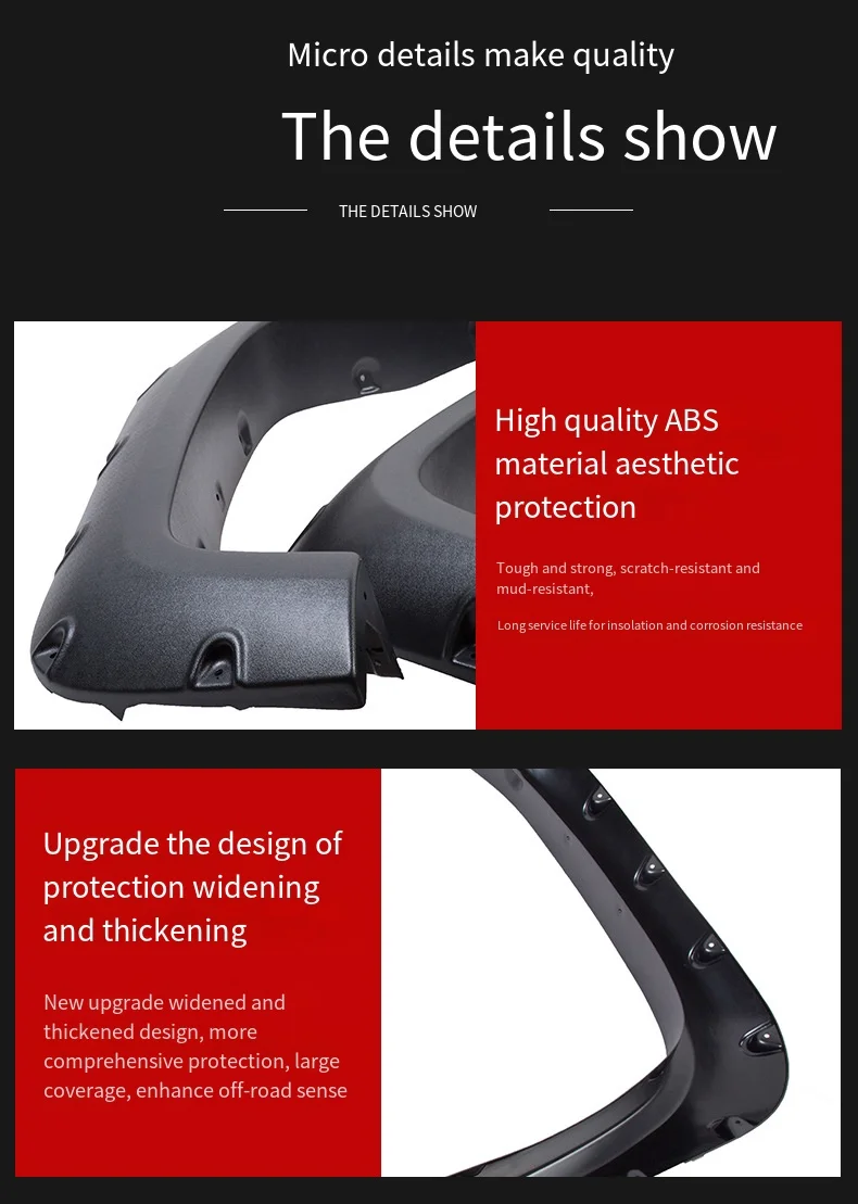 High quality Wheel trim fender with light car wheel eyebrow for FJ LAND CRUISER