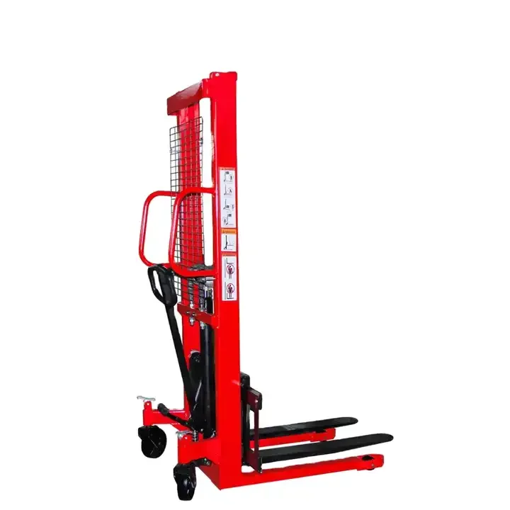 Economic Hand Stacker Factory Manual Forklift Adjustable Height 1 T 1.6m