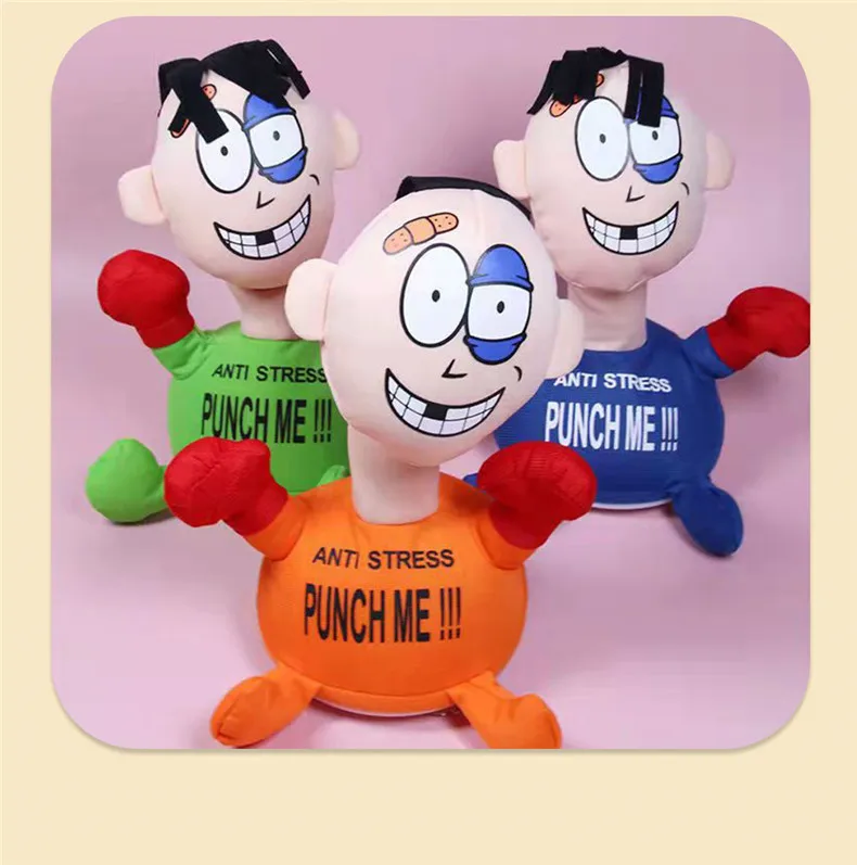 Punch Me Plush Toys The Beaten Villain Toy Cartoon Screams Electric Plush Toy Venting Doll Children Kids Boys Girls Funny Gifts