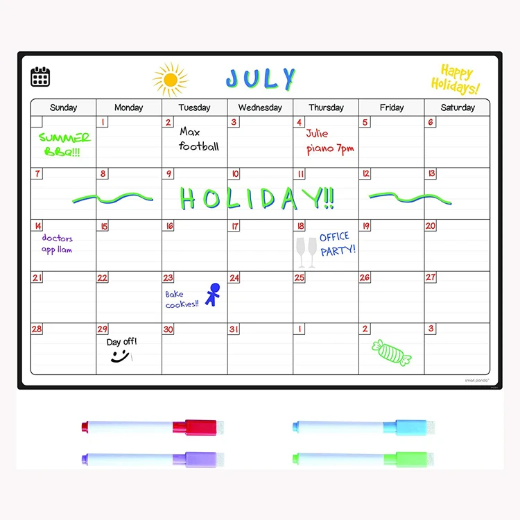 Amazon hot selling Kitchen refrigerator whiteboard calendar Magnetic calendar planner