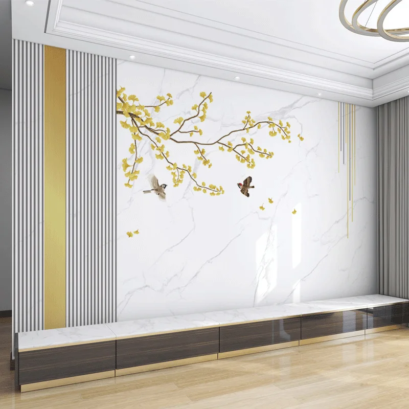 3d 10d Chinese style  flower and bird landscape living room TV wall background wallpaper interior home decoration wall cloth