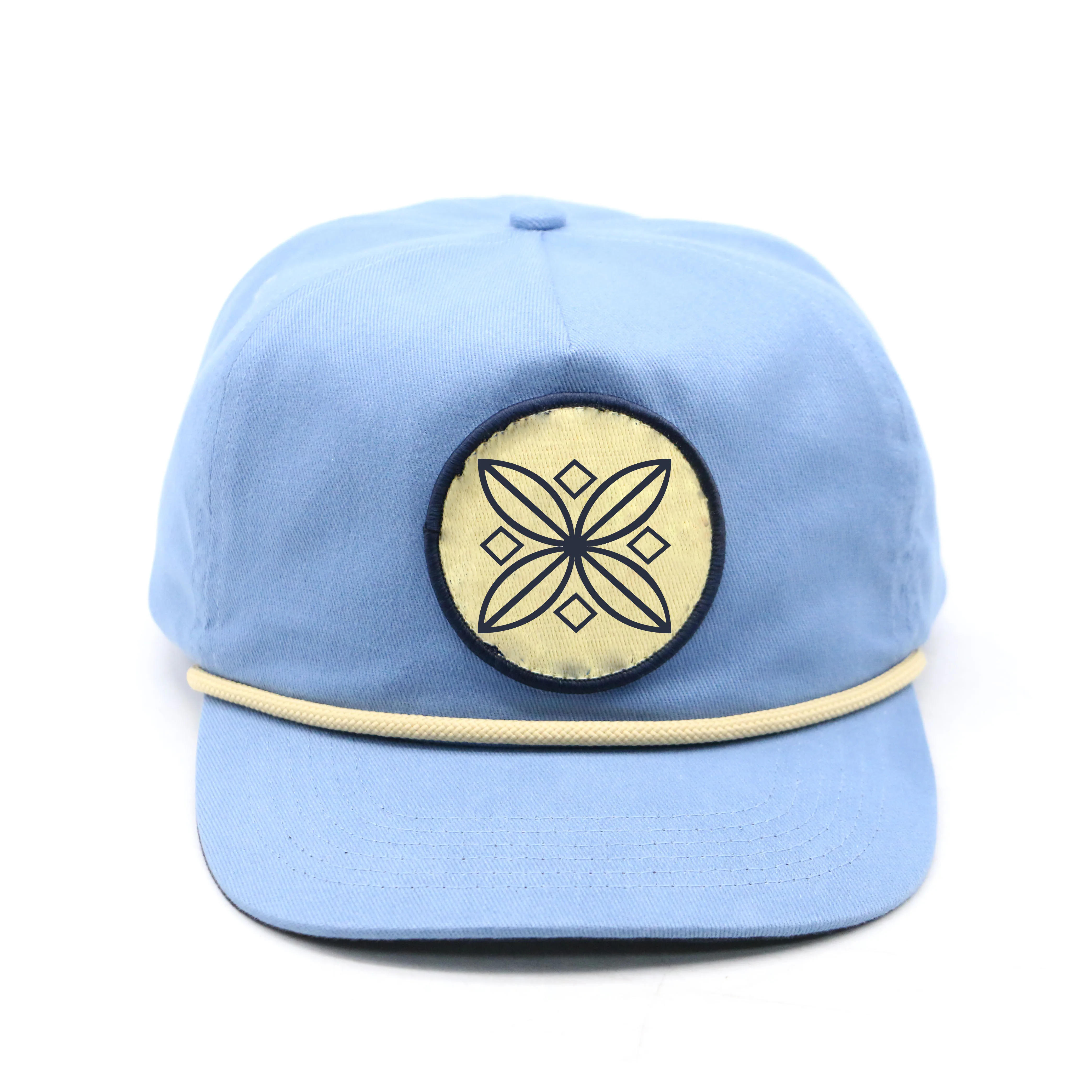 high quality cotton custom embroidery 5 panel rope unstructured snap back hats baseball cap manufacturers