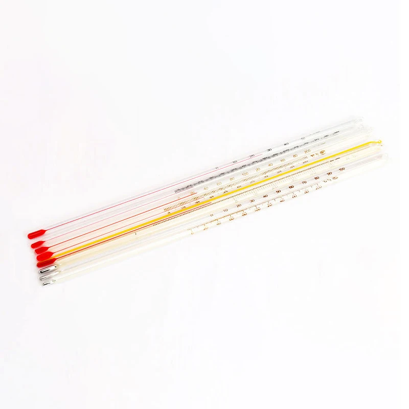 OEM glass tube lab alcohol thermometer price with red liquid