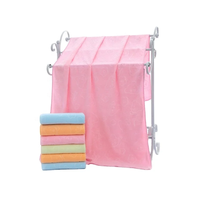 Soft Cute Microfiber Absorbent Drying Kids Bath Beach Towel Good Water Absorbent  Washcloth Swimwear Baby Towels 70x140