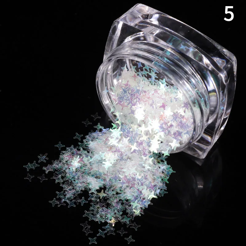 DIY Start Shape Sequins Nail Dacorations Holographic Shinny Glitter Silver Sequins Loose Nail Art Glitter Sequins