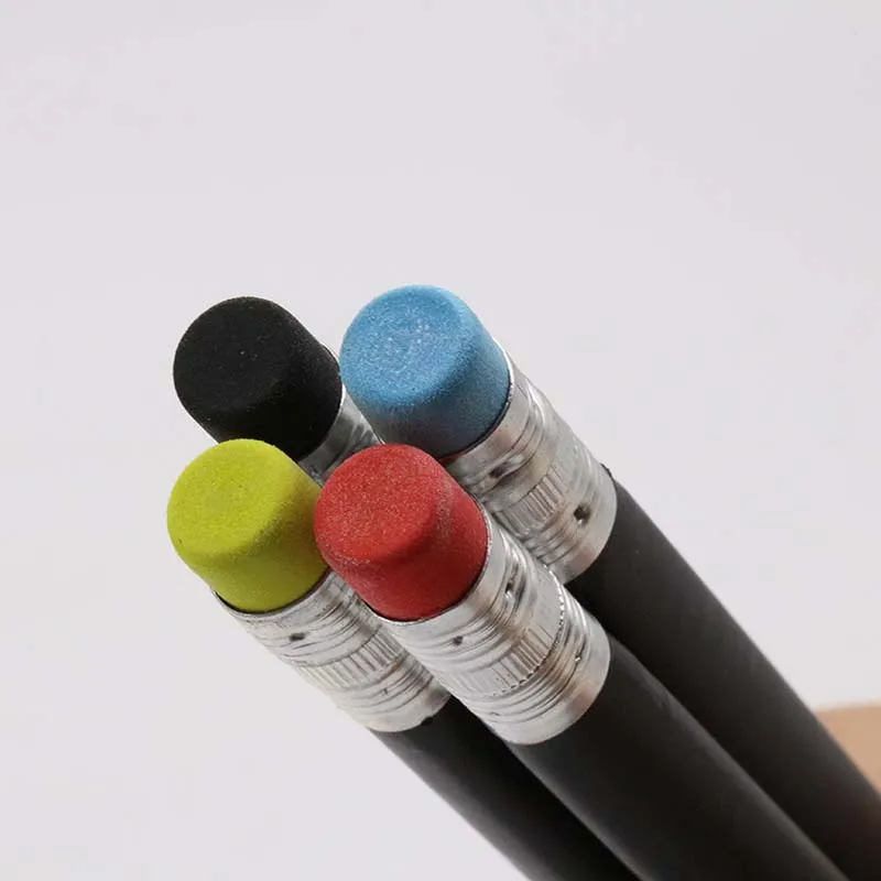 Custom Black Wood Jumbo HB Pencils With Colored Eraser High Quality Luxury Writing Pencil For Kids