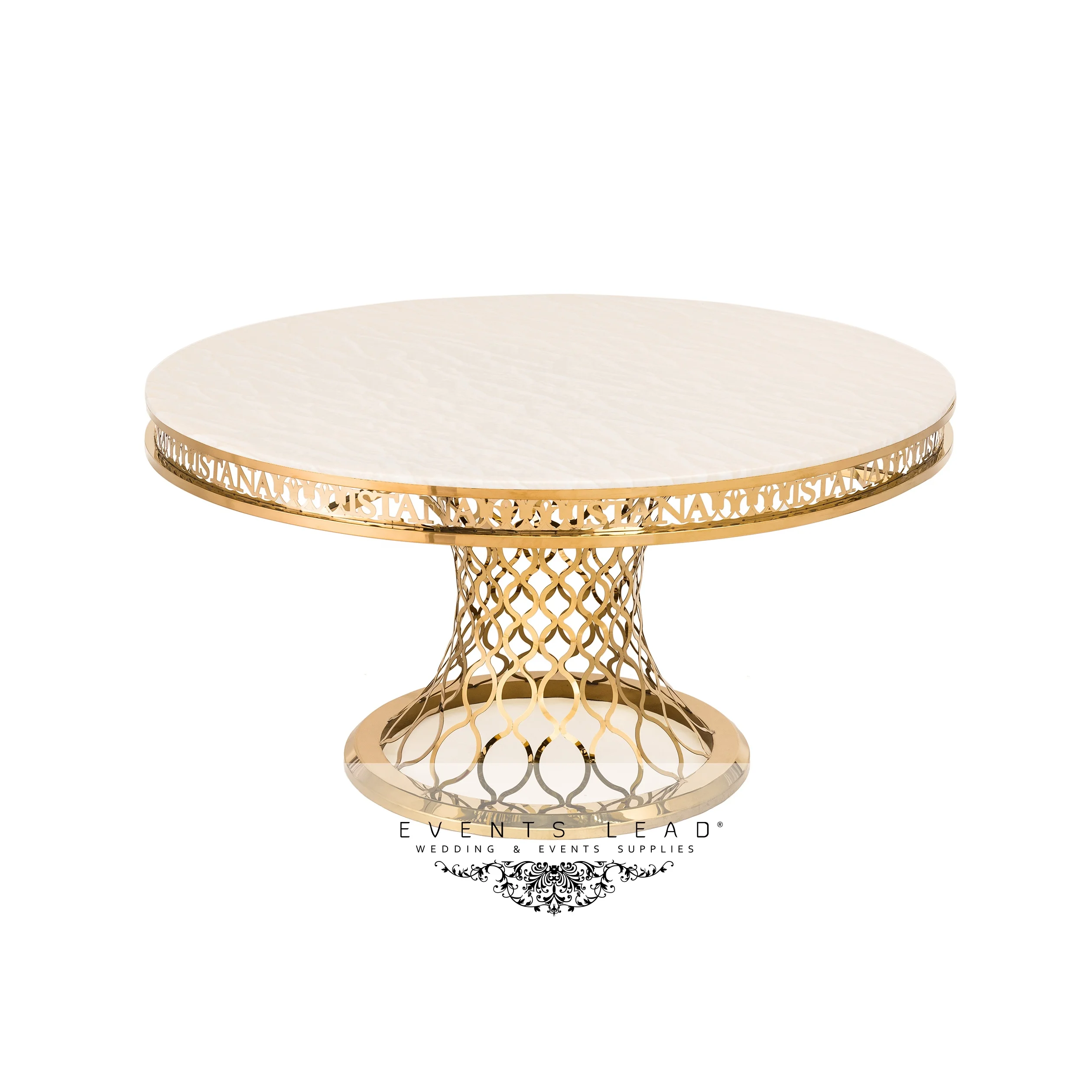 Classic Stainless Steel Golden VEGA ROUND wedding  Dining Table