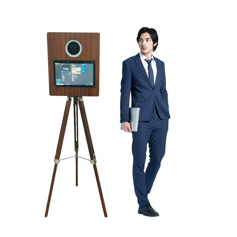 High Quality Camera 15.6 Inches Touch Screen Party Wooden Retro Dslr Photo Booth