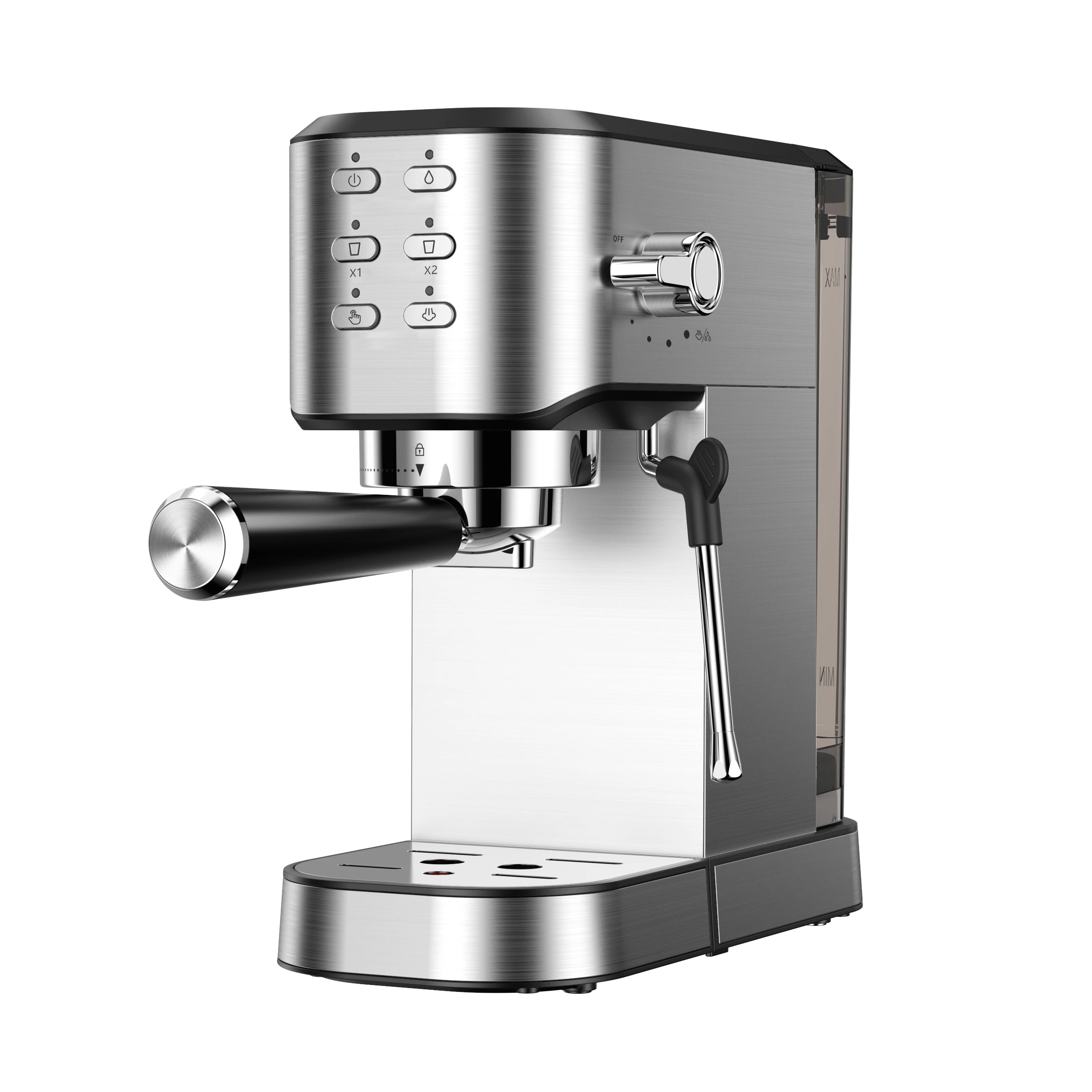 Eco Friendly Digital Button Detachable Frothing Nozzle Rotary Espresso Drip Coffee Making Machine