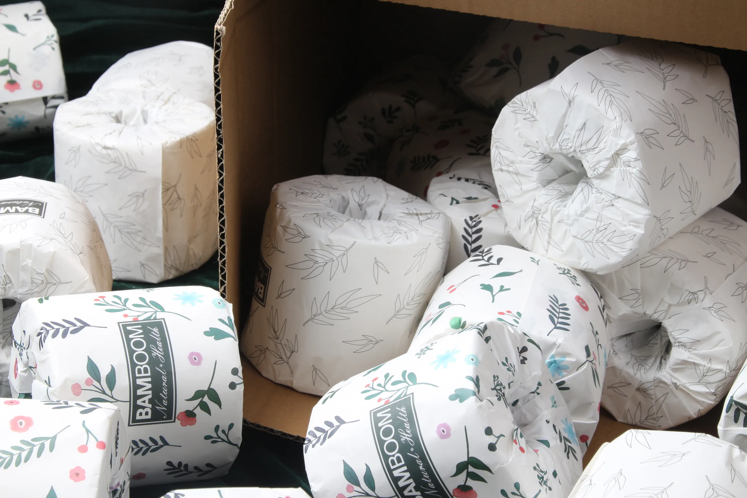 Неотбеленная туалетная бумага, оптовая продажа от производителя, Бамбуковая туалетная бумага в копировальной бумаге