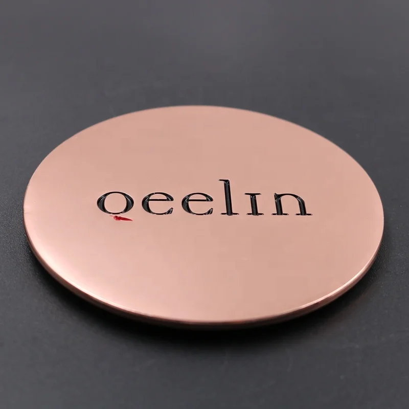 Factory custom engraved logo rose gold silver black plated metal zinc alloy cup candle glass jar lid in good quality
